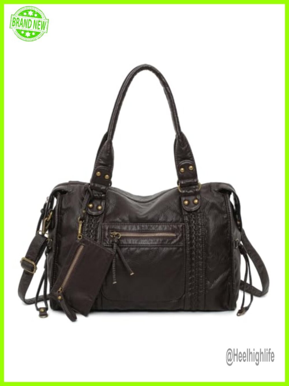 Vegan Leather Hobo Shoulder Bag Convertible Crossbody Tote